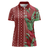 Women's Day Samoa Malu Tattoo Inspired Mix Teuila Women Polo Shirt Scarlet