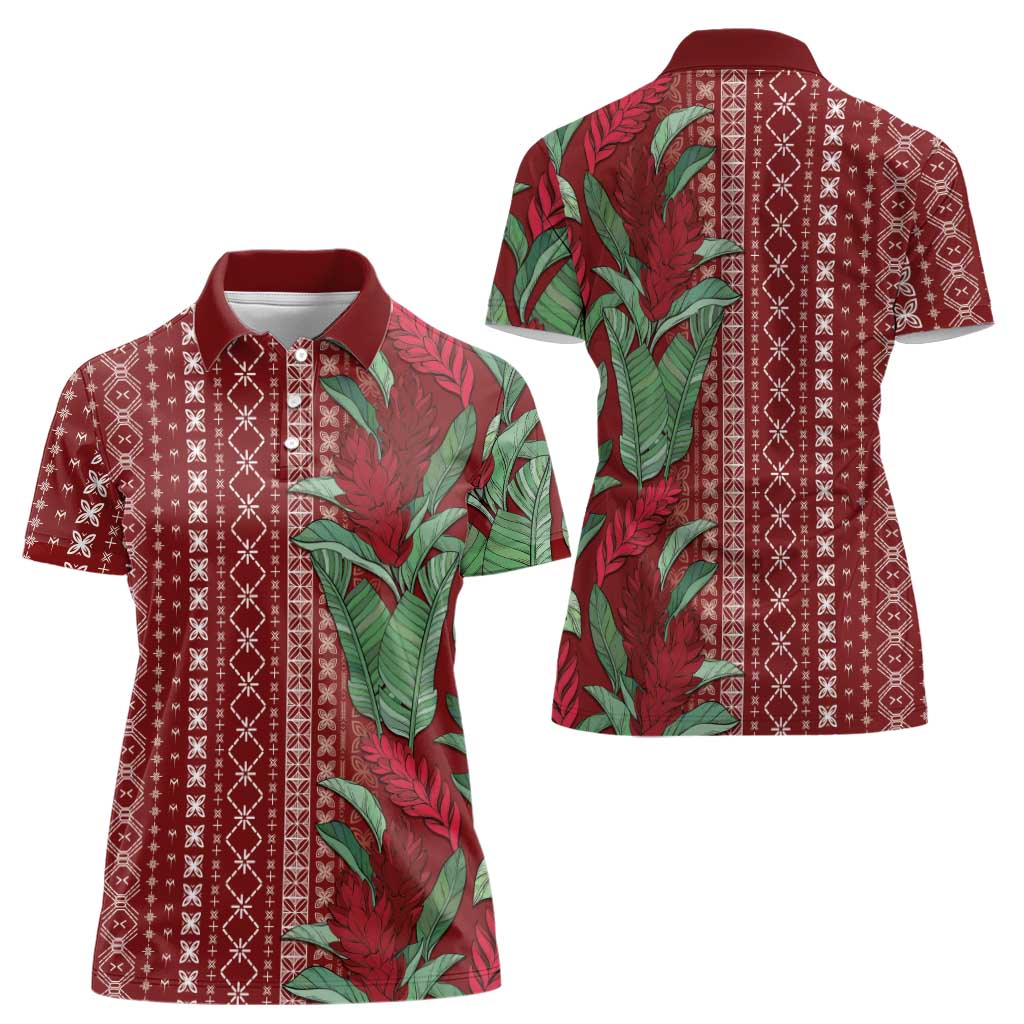 Women's Day Samoa Malu Tattoo Inspired Mix Teuila Women Polo Shirt Scarlet