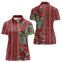 Women's Day Samoa Malu Tattoo Inspired Mix Teuila Women Polo Shirt Scarlet