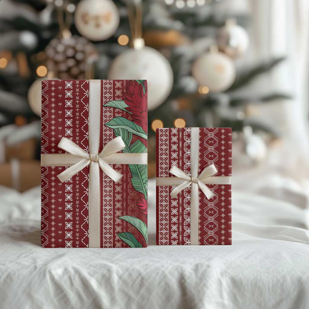 Women's Day Samoa Malu Tattoo Inspired Mix Teuila Wrapping Paper Scarlet