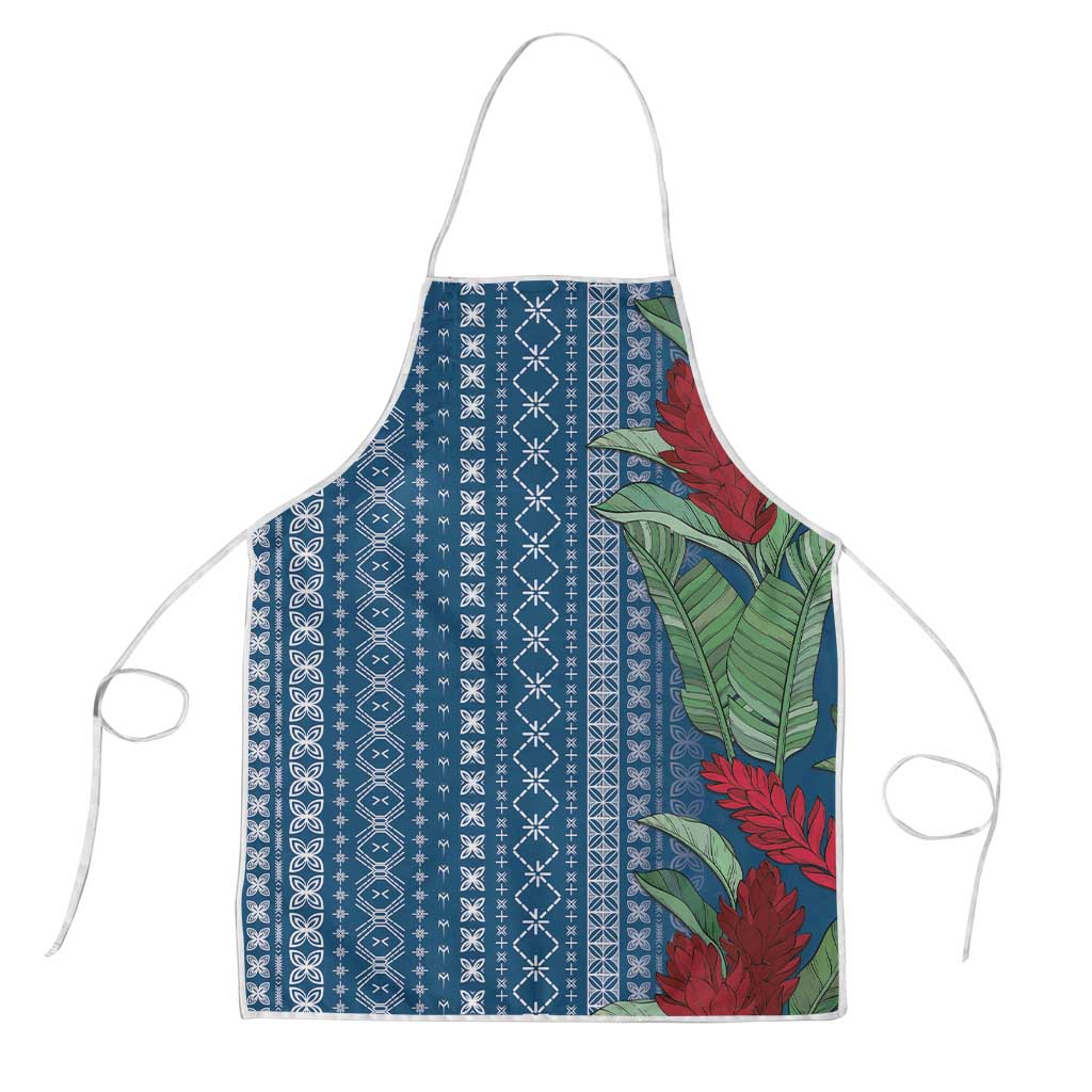 Women's Day Samoa Malu Tattoo Inspired Mix Teuila Apron Royal Blue
