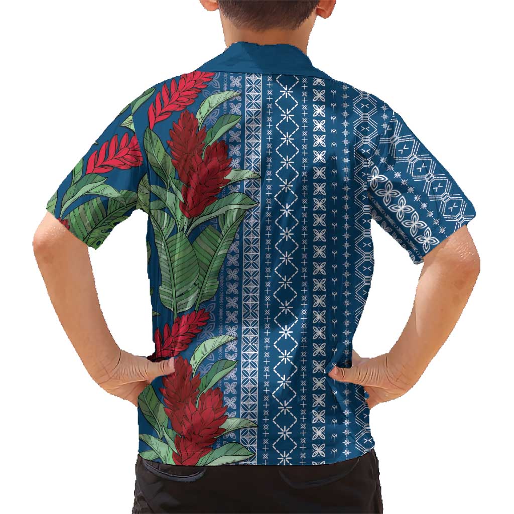 Women's Day Samoa Malu Tattoo Inspired Mix Teuila Family Matching Off Shoulder Short Dress and Hawaiian Shirt Royal Blue