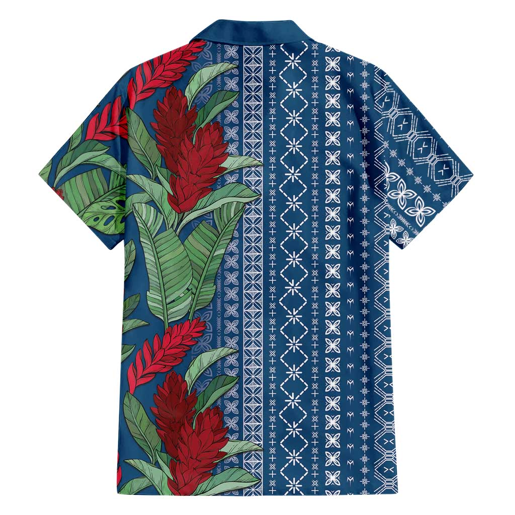 Women's Day Samoa Malu Tattoo Inspired Mix Teuila Family Matching Off Shoulder Short Dress and Hawaiian Shirt Royal Blue