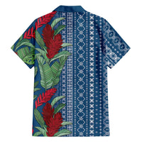 Women's Day Samoa Malu Tattoo Inspired Mix Teuila Family Matching Off Shoulder Short Dress and Hawaiian Shirt Royal Blue