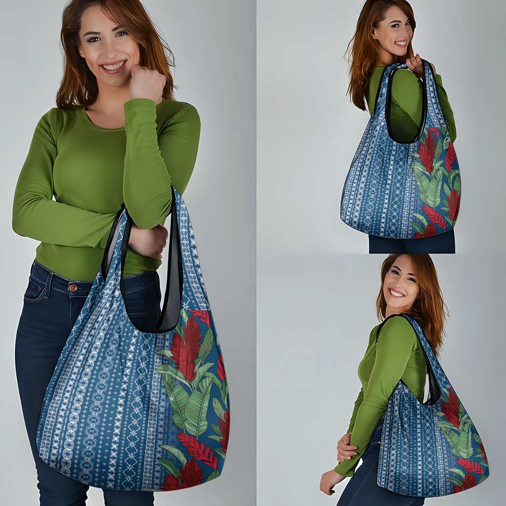 Women's Day Samoa Malu Tattoo Inspired Mix Teuila Grocery Bag Royal Blue