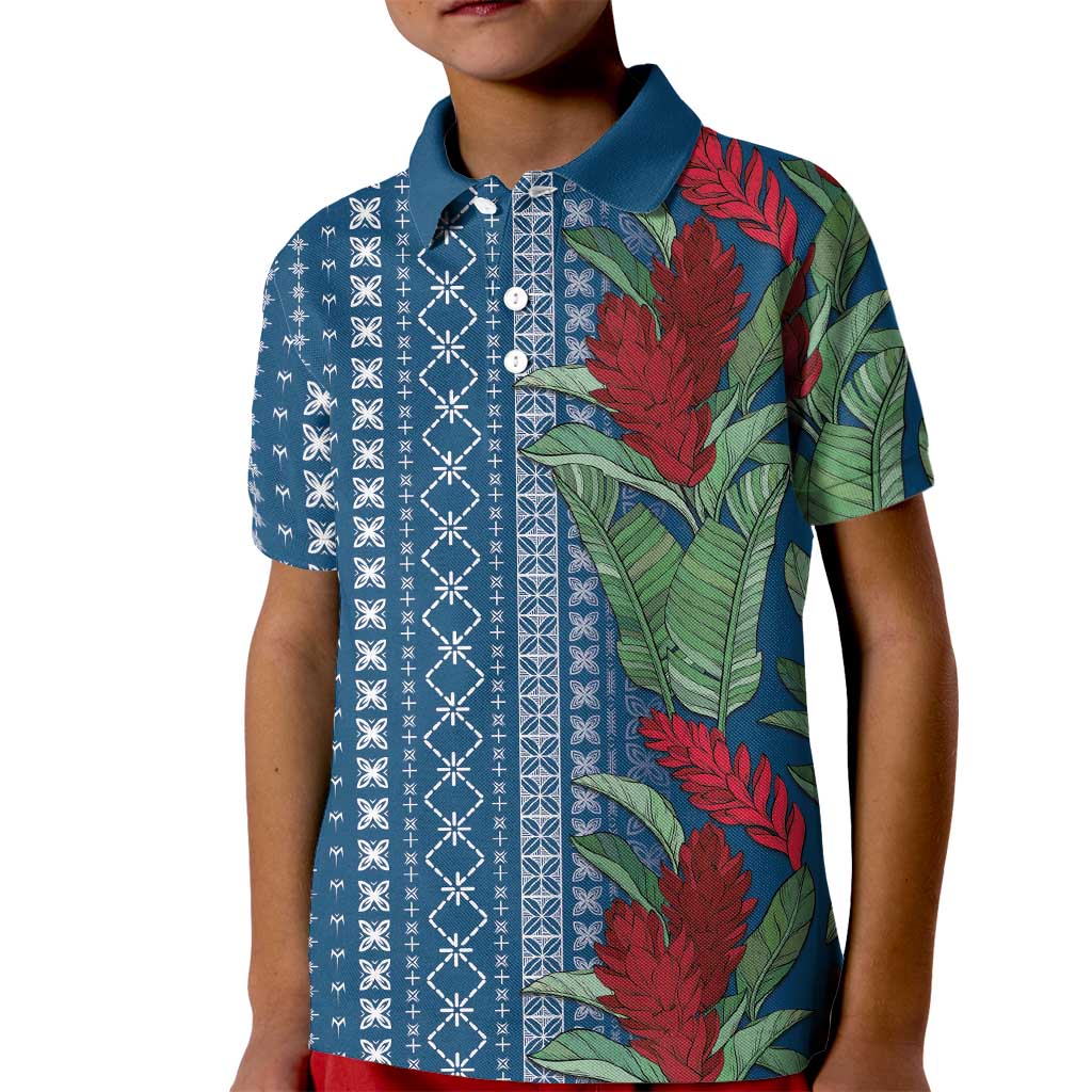 Women's Day Samoa Malu Tattoo Inspired Mix Teuila Kid Polo Shirt Royal Blue LT7 Kid Royal Blue - Polynesian Pride