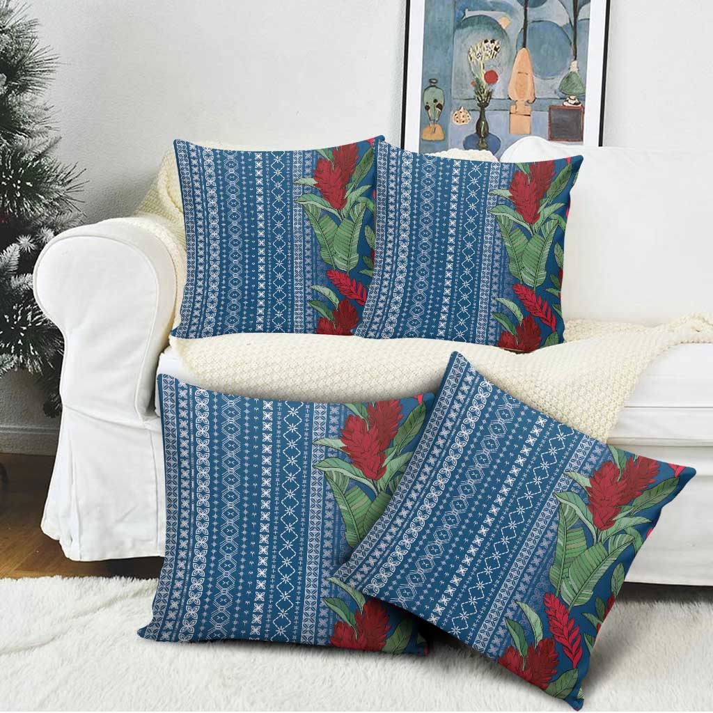 Women's Day Samoa Malu Tattoo Inspired Mix Teuila Pillow Cover Royal Blue