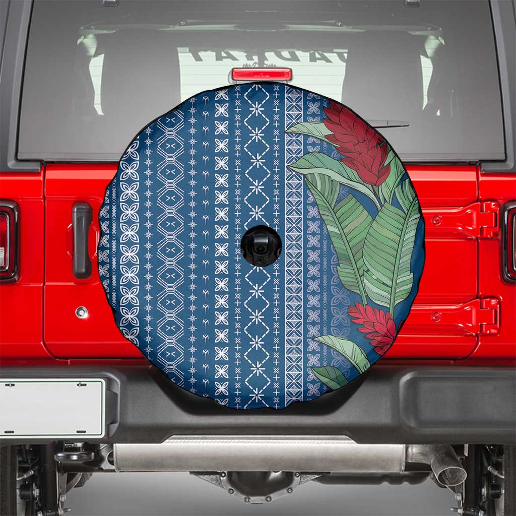 Women's Day Samoa Malu Tattoo Inspired Mix Teuila Spare Tire Cover Royal Blue