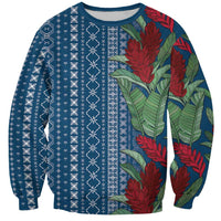 Women's Day Samoa Malu Tattoo Inspired Mix Teuila Sweatshirt Royal Blue