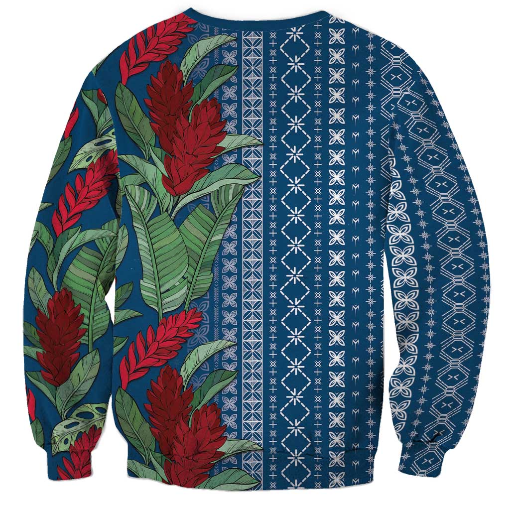 Women's Day Samoa Malu Tattoo Inspired Mix Teuila Sweatshirt Royal Blue