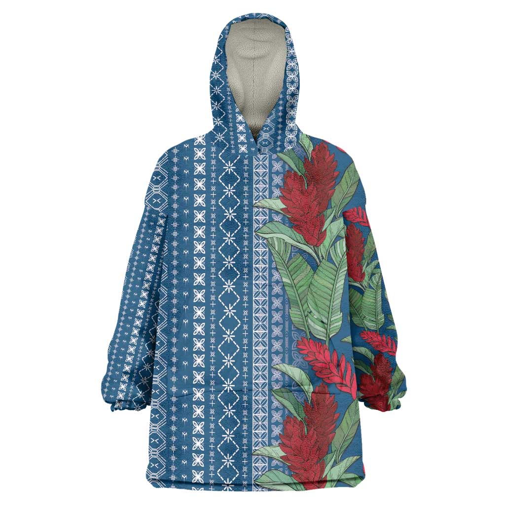 Women's Day Samoa Malu Tattoo Inspired Mix Teuila Wearable Blanket Hoodie Royal Blue LT7 One Size Royal Blue - Polynesian Pride