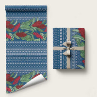 Women's Day Samoa Malu Tattoo Inspired Mix Teuila Wrapping Paper Royal Blue