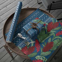 Women's Day Samoa Malu Tattoo Inspired Mix Teuila Wrapping Paper Royal Blue