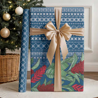 Women's Day Samoa Malu Tattoo Inspired Mix Teuila Wrapping Paper Royal Blue