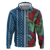 Women's Day Samoa Malu Tattoo Inspired Mix Teuila Zip Hoodie Royal Blue LT7 Zip Hoodie Royal Blue - Polynesian Pride