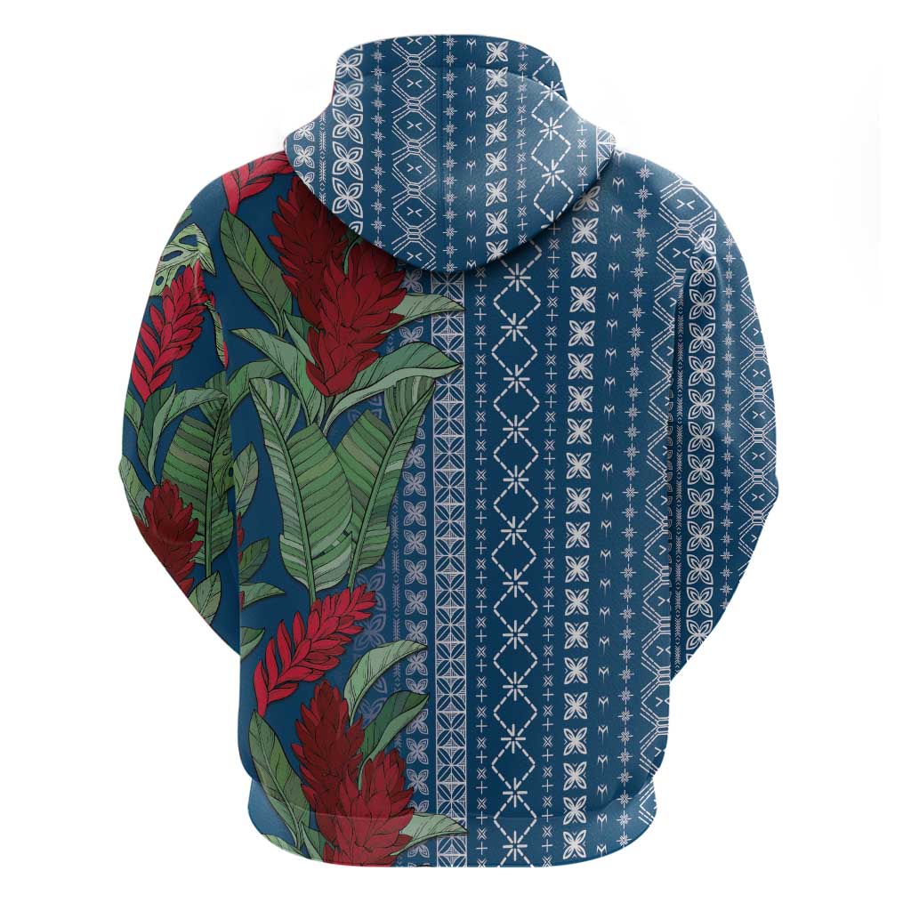 Women's Day Samoa Malu Tattoo Inspired Mix Teuila Zip Hoodie Royal Blue LT7 - Polynesian Pride