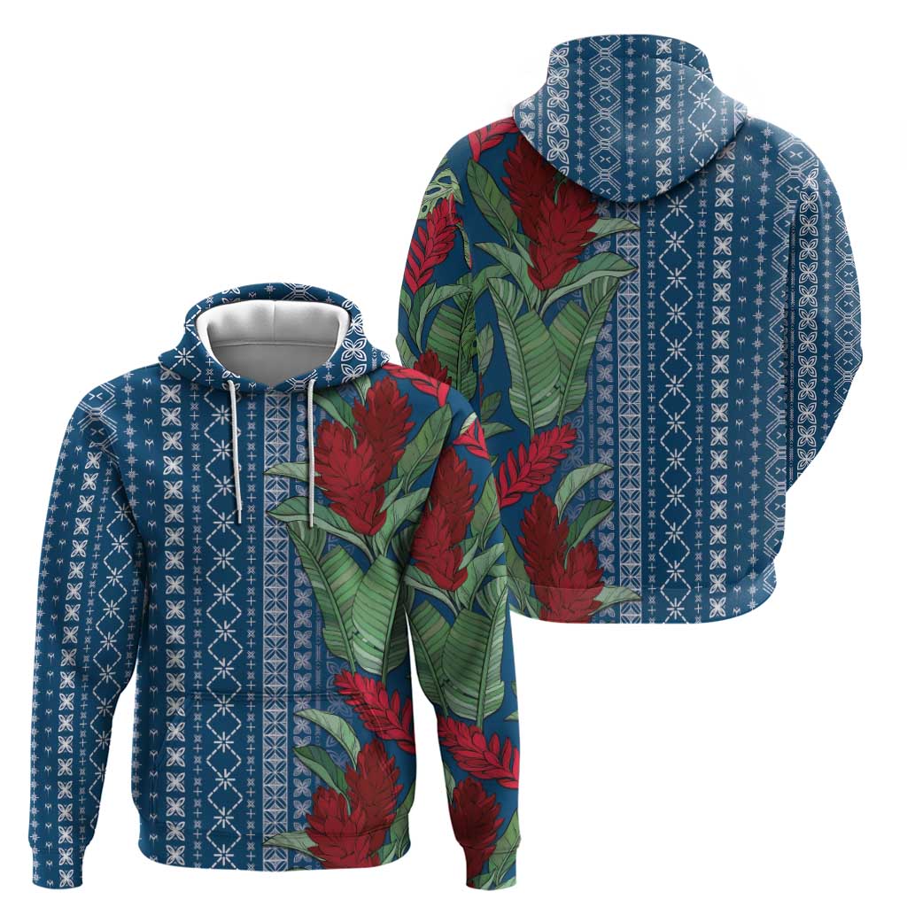 Women's Day Samoa Malu Tattoo Inspired Mix Teuila Zip Hoodie Royal Blue LT7 - Polynesian Pride