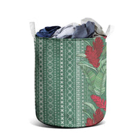 Women's Day Samoa Malu Tattoo Inspired Mix Teuila Laundry Basket Sage Green