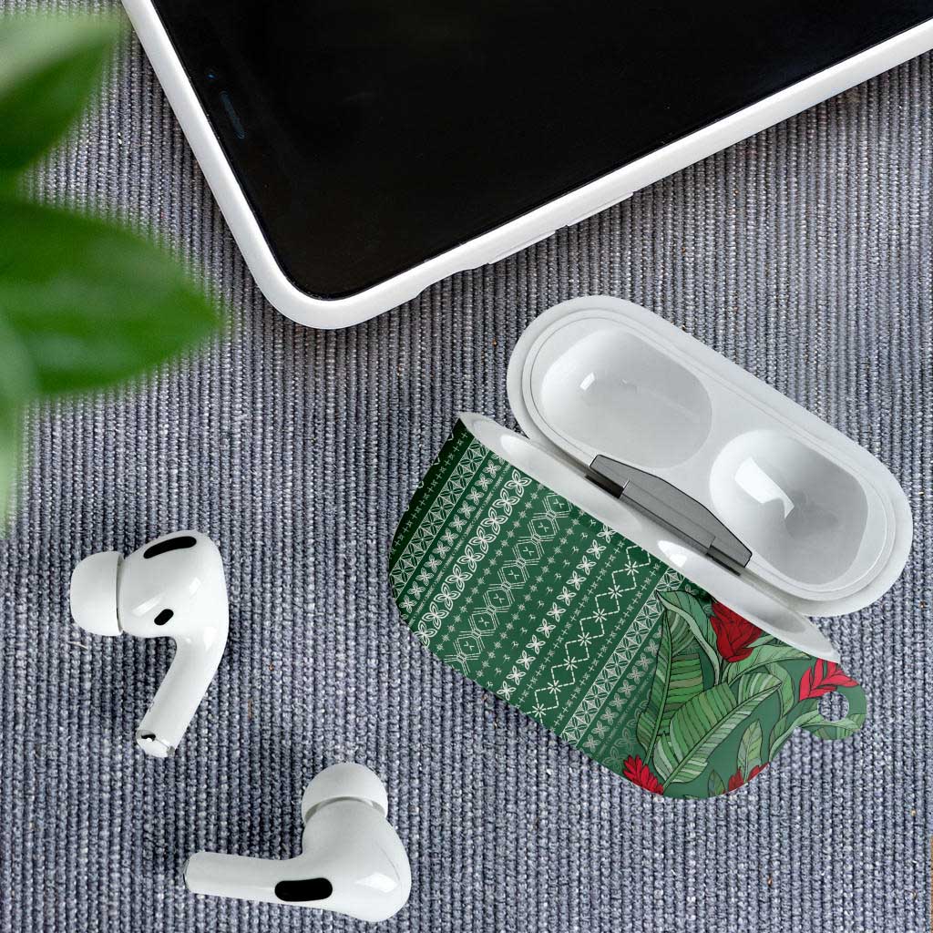 Women's Day Samoa Malu Tattoo Inspired Mix Teuila AirPods Case Sage Green LT7 - Polynesian Pride