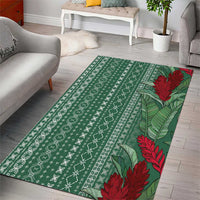 Women's Day Samoa Malu Tattoo Inspired Mix Teuila Area Rug Sage Green