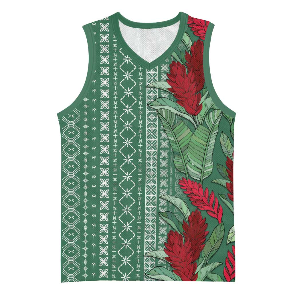 Women's Day Samoa Malu Tattoo Inspired Mix Teuila Basketball Jersey Sage Green LT7 Unisex Sage Green - Polynesian Pride
