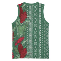 Women's Day Samoa Malu Tattoo Inspired Mix Teuila Basketball Jersey Sage Green LT7 - Polynesian Pride