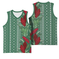 Women's Day Samoa Malu Tattoo Inspired Mix Teuila Basketball Jersey Sage Green LT7 - Polynesian Pride
