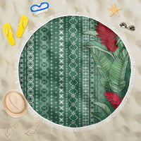 Women's Day Samoa Malu Tattoo Inspired Mix Teuila Beach Blanket Sage Green