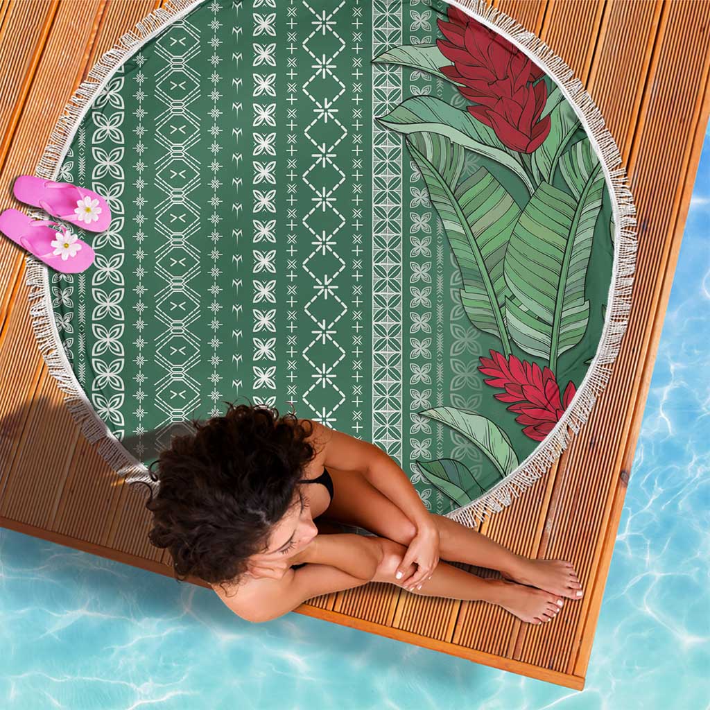 Women's Day Samoa Malu Tattoo Inspired Mix Teuila Beach Blanket Sage Green