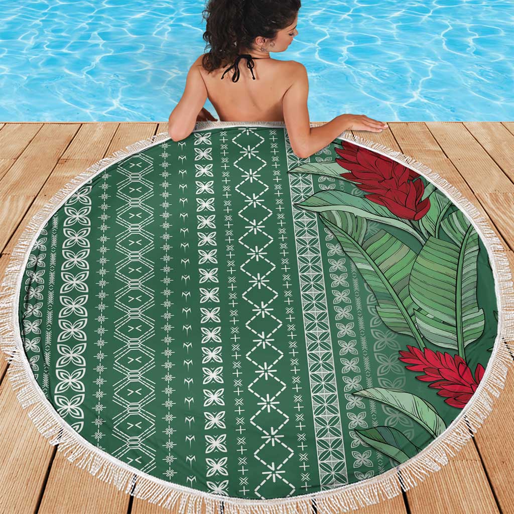 Women's Day Samoa Malu Tattoo Inspired Mix Teuila Beach Blanket Sage Green