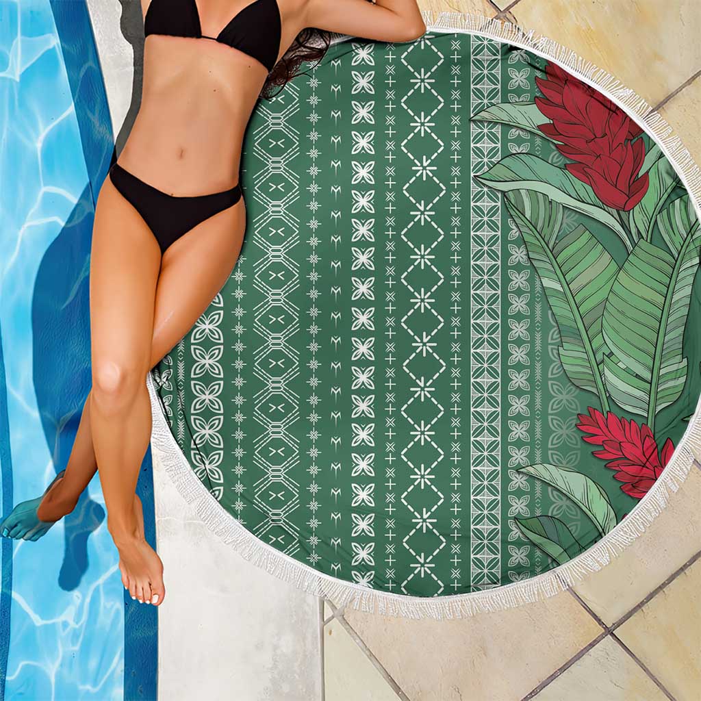 Women's Day Samoa Malu Tattoo Inspired Mix Teuila Beach Blanket Sage Green