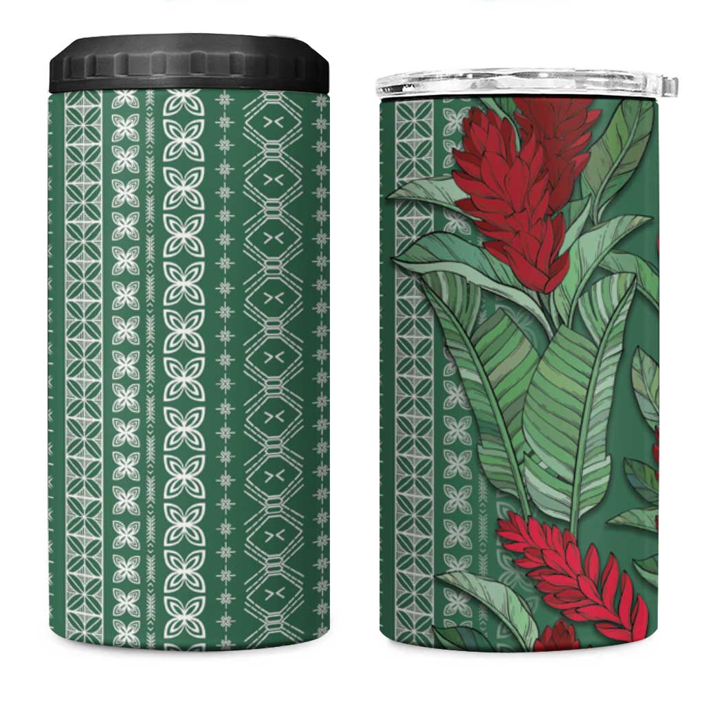 Women's Day Samoa Malu Tattoo Inspired Mix Teuila 4 in 1 Can Cooler Tumbler Sage Green LT7 One Size: 16 oz Sage Green - Polynesian Pride