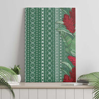 Women's Day Samoa Malu Tattoo Inspired Mix Teuila Canvas Wall Art Sage Green