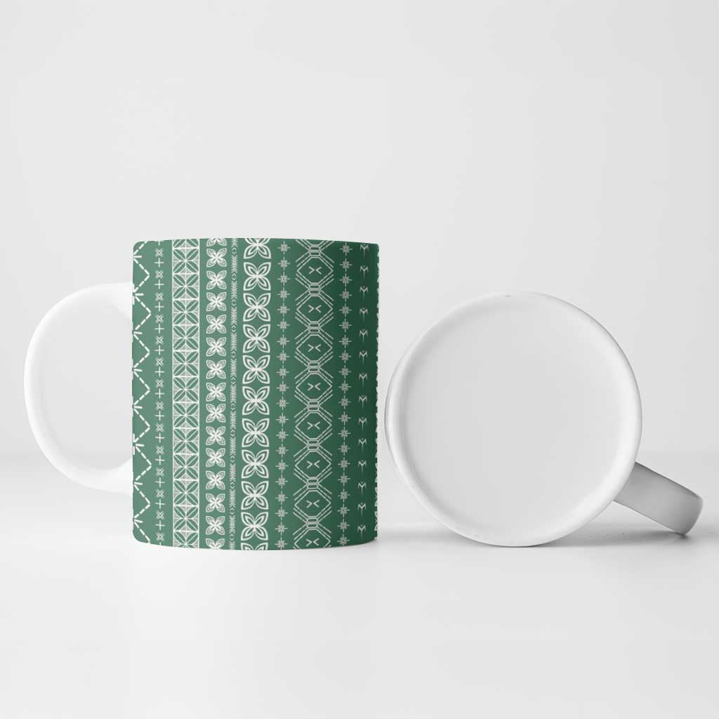 Women's Day Samoa Malu Tattoo Inspired Mix Teuila Ceramic Mug Sage Green LT7 - Polynesian Pride