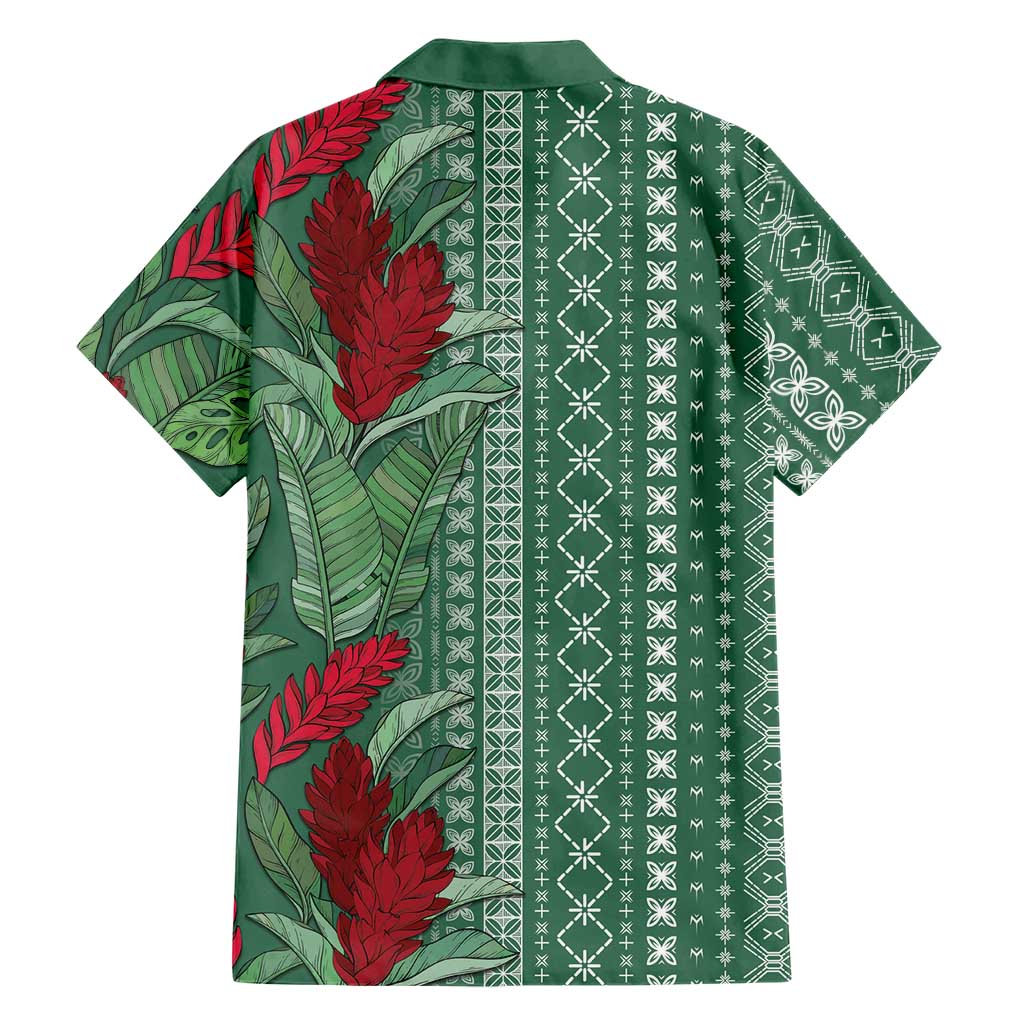Women's Day Samoa Malu Tattoo Inspired Mix Teuila Family Matching Off Shoulder Maxi Dress and Hawaiian Shirt Sage Green LT7 - Polynesian Pride