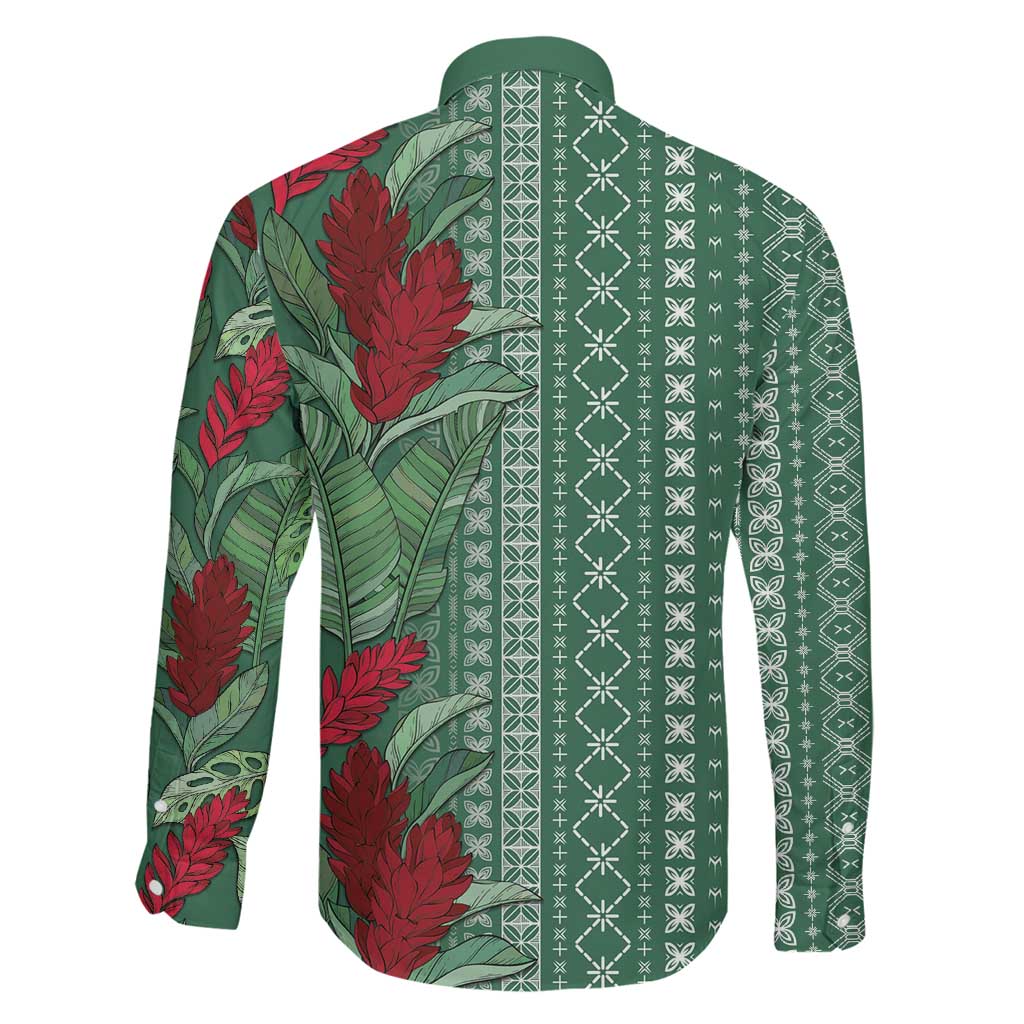 Women's Day Samoa Malu Tattoo Inspired Mix Teuila Family Matching Puletasi and Hawaiian Shirt Sage Green LT7 - Polynesian Pride