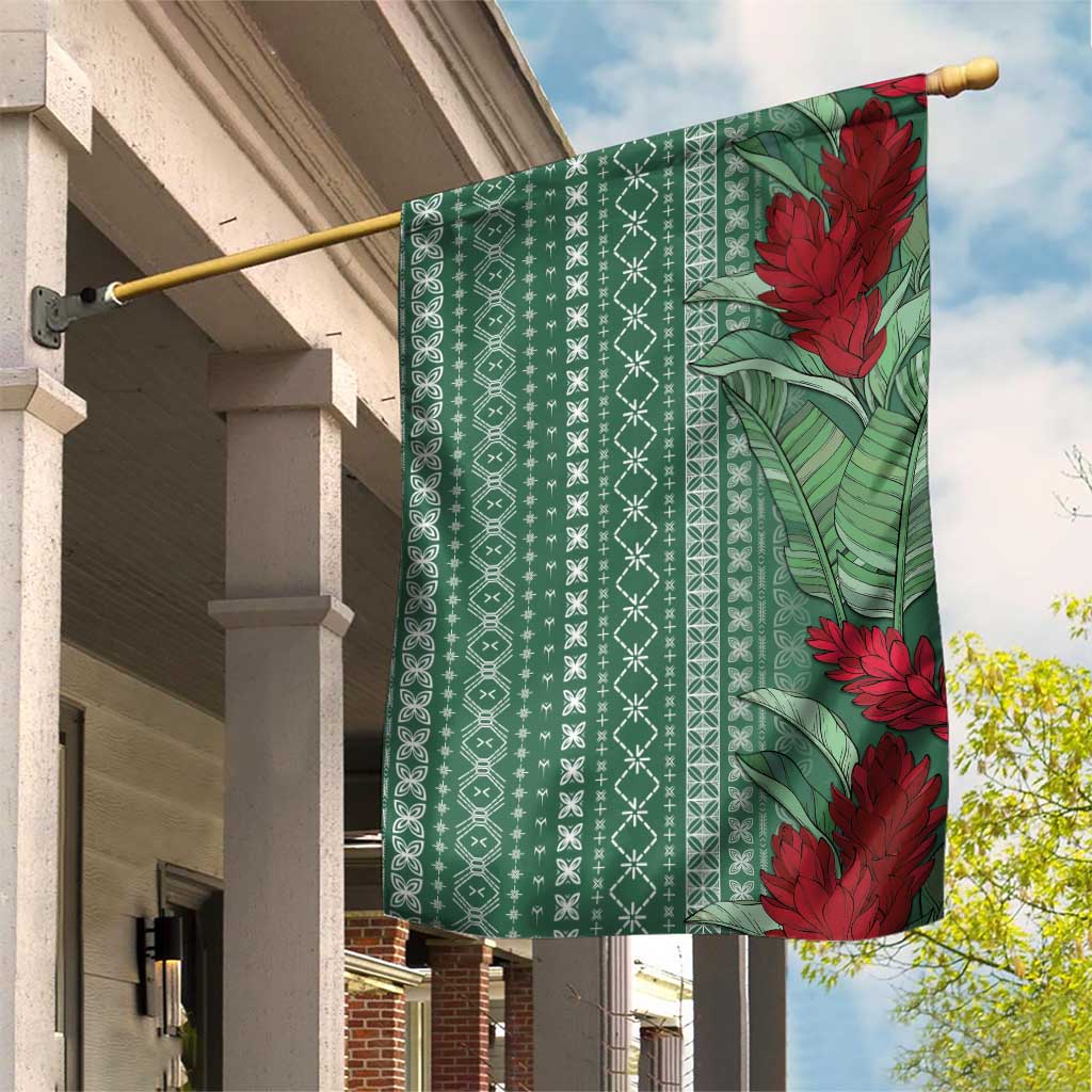 Women's Day Samoa Malu Tattoo Inspired Mix Teuila Garden Flag Sage Green