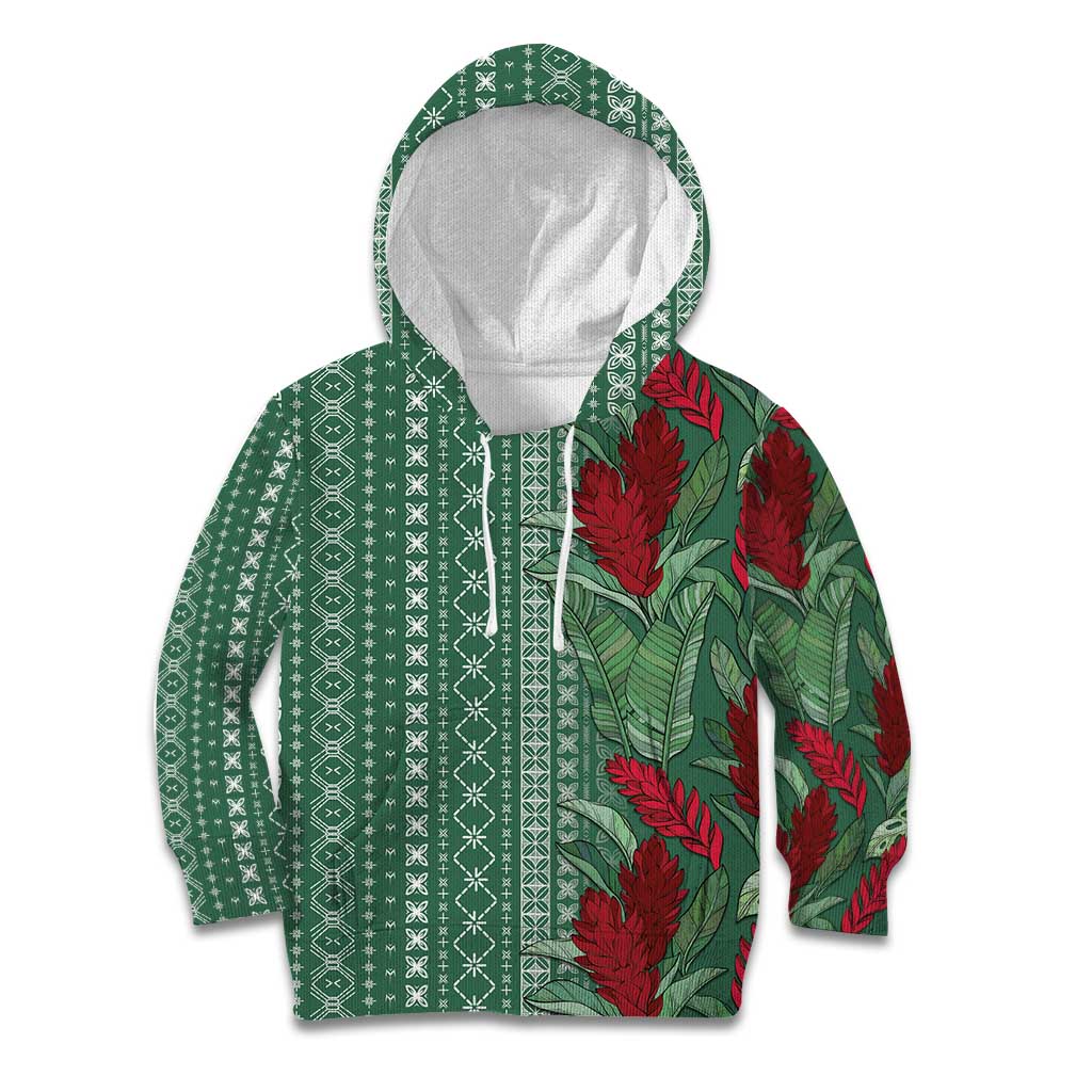Women's Day Samoa Malu Tattoo Inspired Mix Teuila Kid Hoodie Sage Green LT7 Hoodie Sage Green - Polynesian Pride