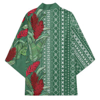 Women's Day Samoa Malu Tattoo Inspired Mix Teuila Kimono Sage Green
