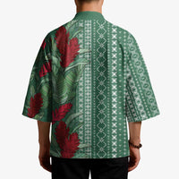 Women's Day Samoa Malu Tattoo Inspired Mix Teuila Kimono Sage Green