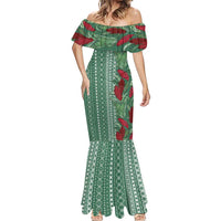 Women's Day Samoa Malu Tattoo Inspired Mix Teuila Mermaid Dress Sage Green