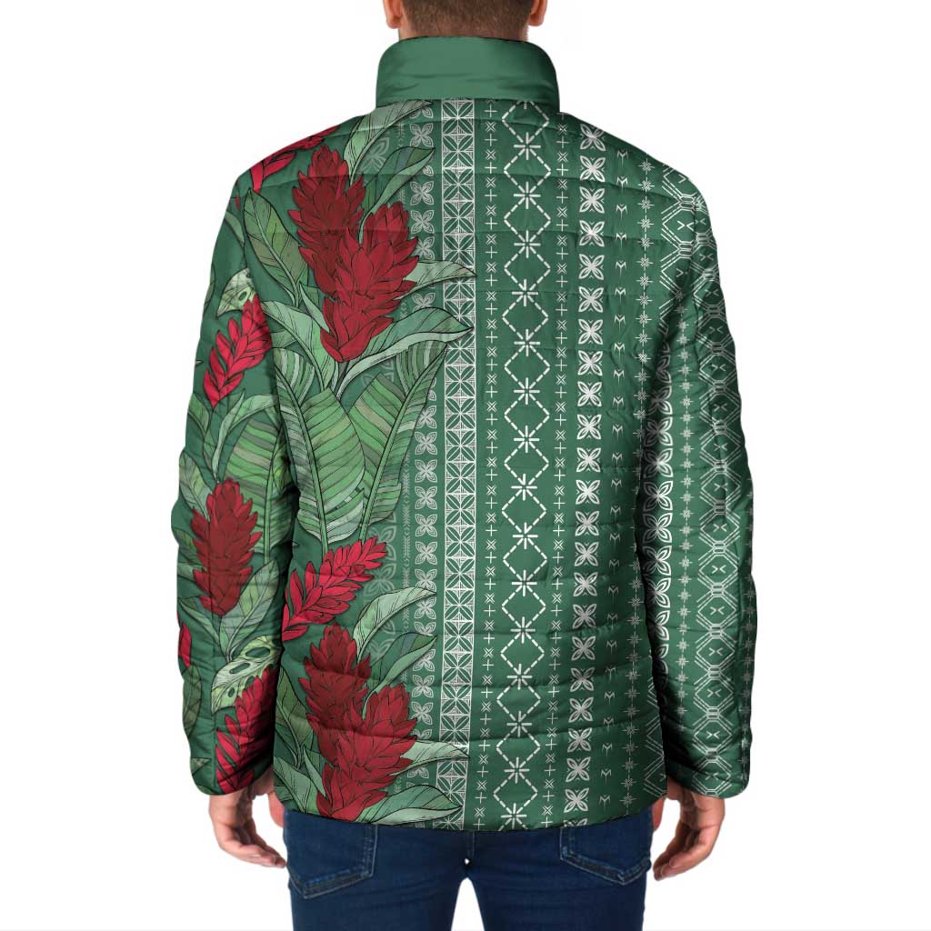 Women's Day Samoa Malu Tattoo Inspired Mix Teuila Padded Jacket Sage Green