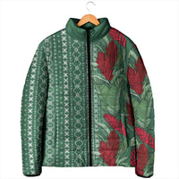 Women's Day Samoa Malu Tattoo Inspired Mix Teuila Padded Jacket Sage Green