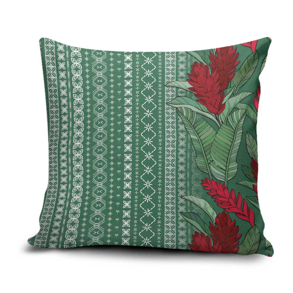 Women's Day Samoa Malu Tattoo Inspired Mix Teuila Pillow Cover Sage Green