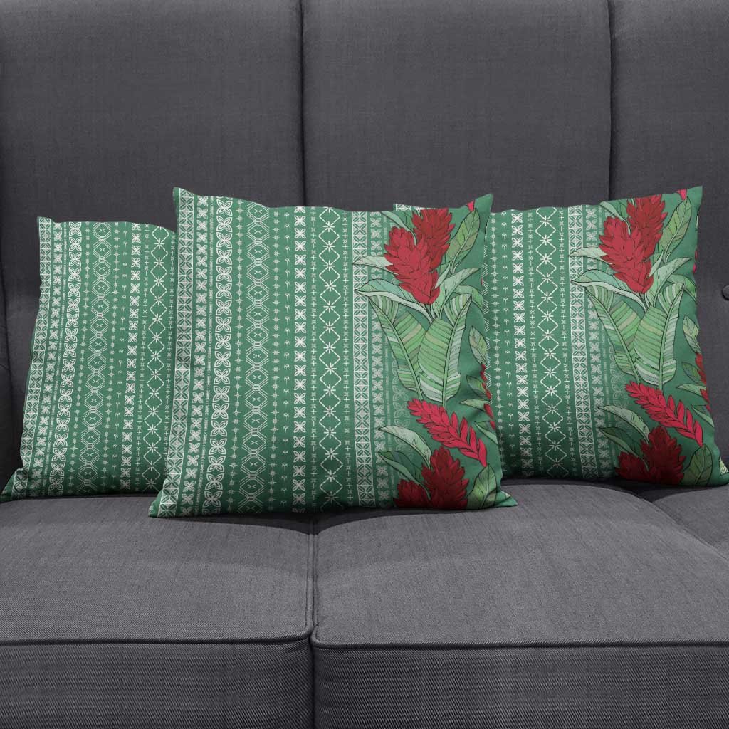 Women's Day Samoa Malu Tattoo Inspired Mix Teuila Pillow Cover Sage Green