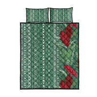 Women's Day Samoa Malu Tattoo Inspired Mix Teuila Quilt Bed Set Sage Green