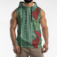 Women's Day Samoa Malu Tattoo Inspired Mix Teuila Sleeveless Hoodie Sage Green LT7 - Polynesian Pride