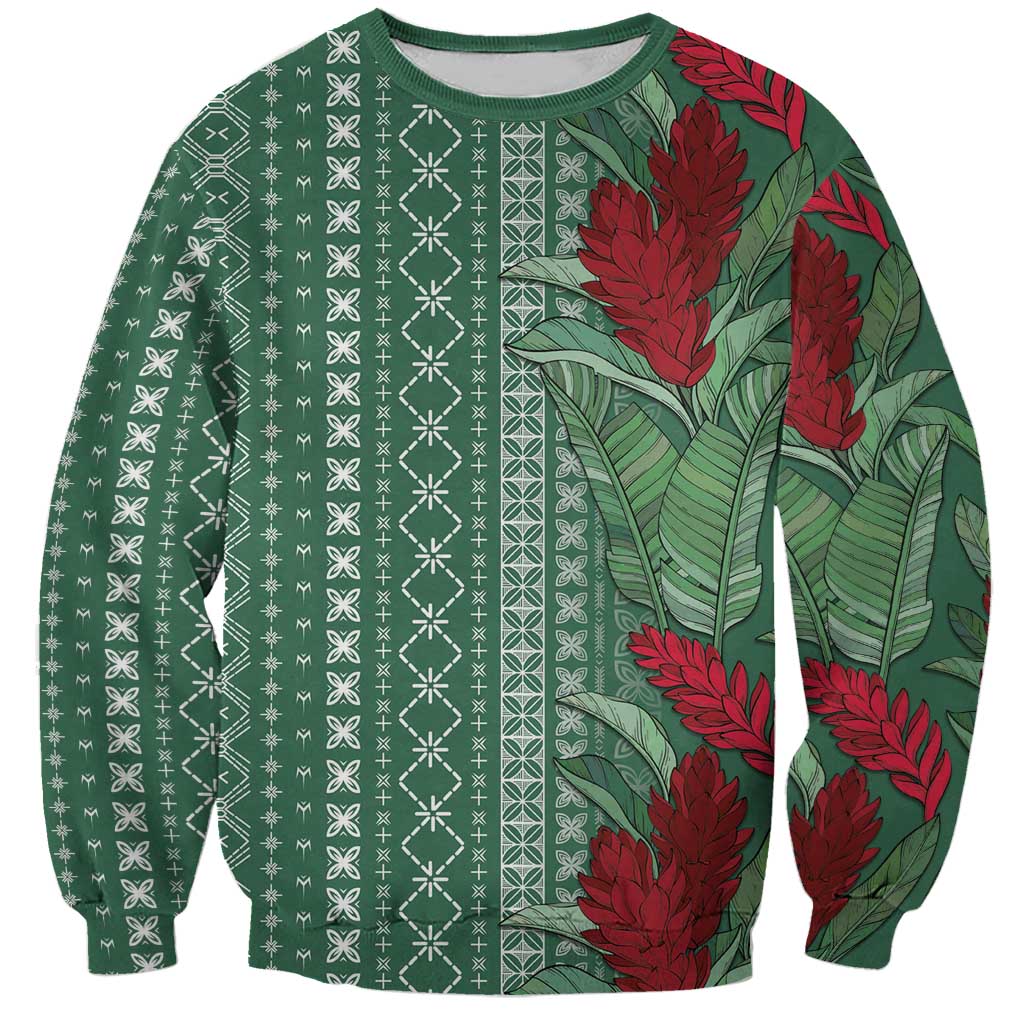 Women's Day Samoa Malu Tattoo Inspired Mix Teuila Sweatshirt Sage Green