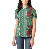 Women's Day Samoa Malu Tattoo Inspired Mix Teuila Women Polo Shirt Sage Green
