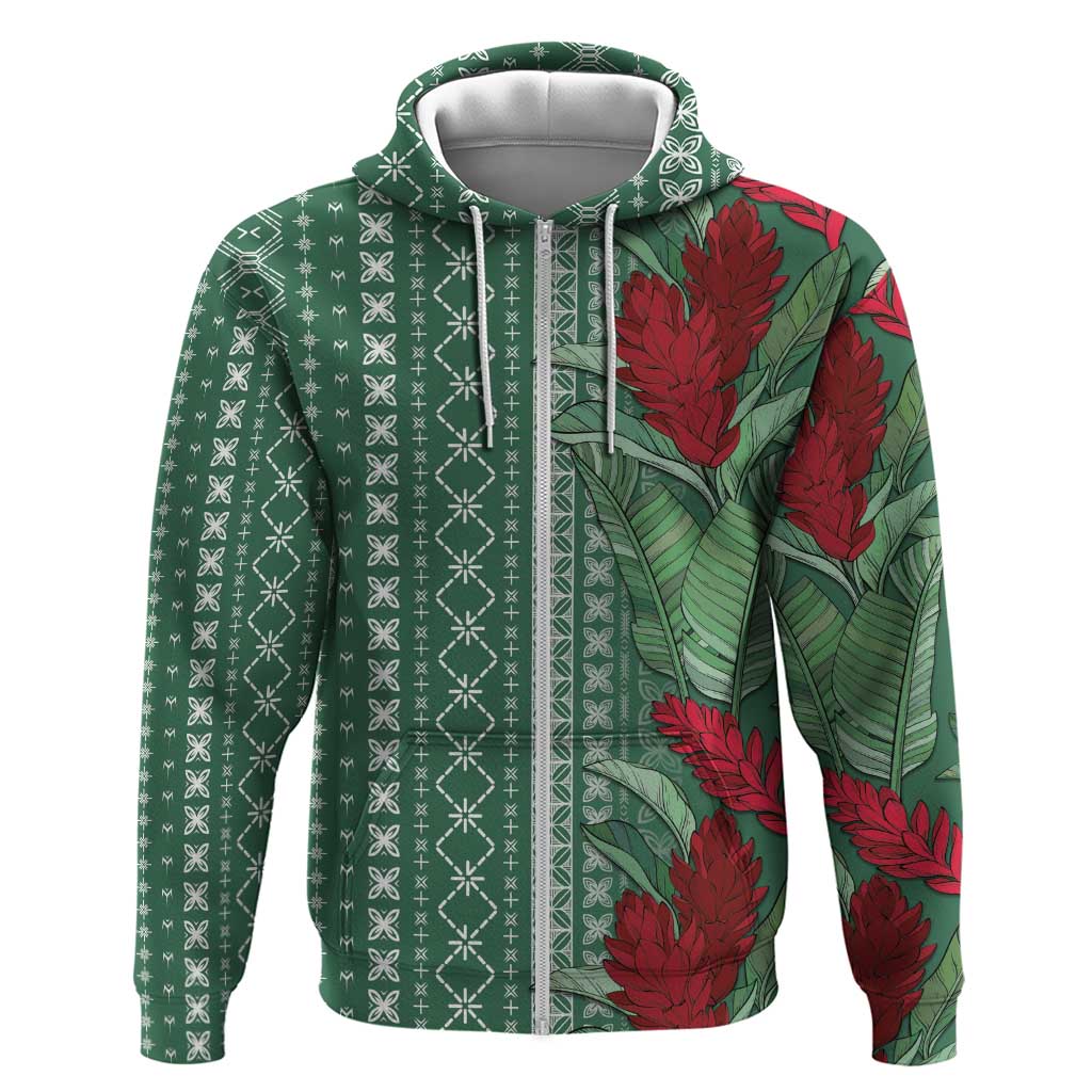 Women's Day Samoa Malu Tattoo Inspired Mix Teuila Zip Hoodie Sage Green LT7 Zip Hoodie Sage Green - Polynesian Pride